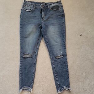 Judy Blue Cropped Blue Distressed Jeans